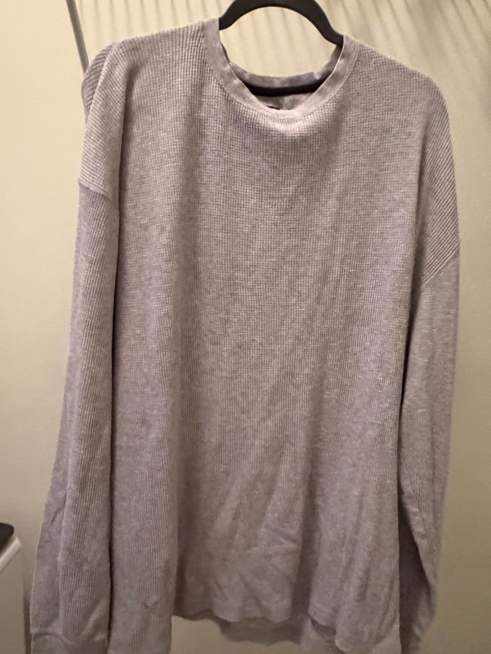 Men's thermal Long-Sleeve Waffle Knit Sweater - Gray